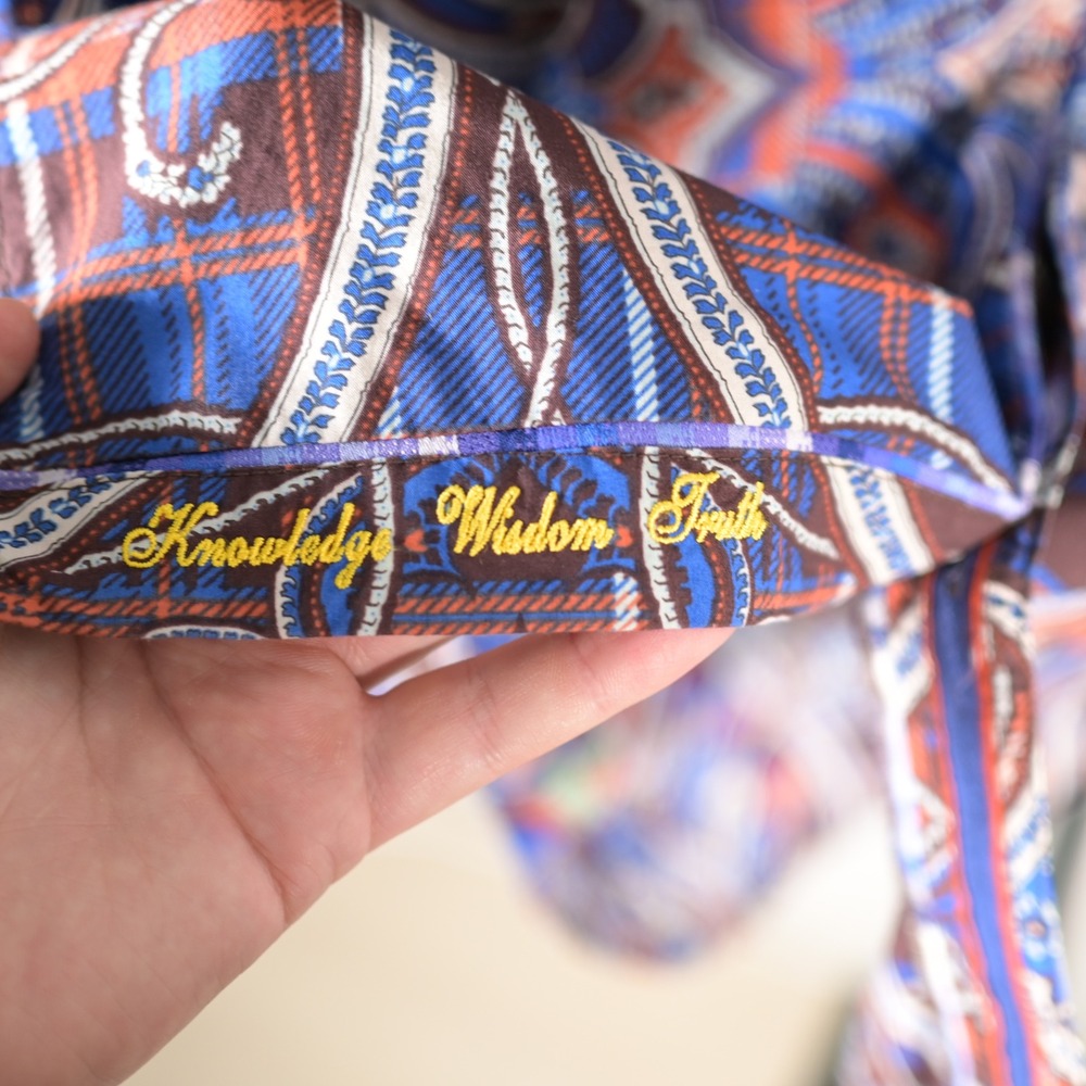 Robert Graham Mens Paisley Plaid Button Down Shirt Blue Orange Classic Fit L - Picture 8 of 13
